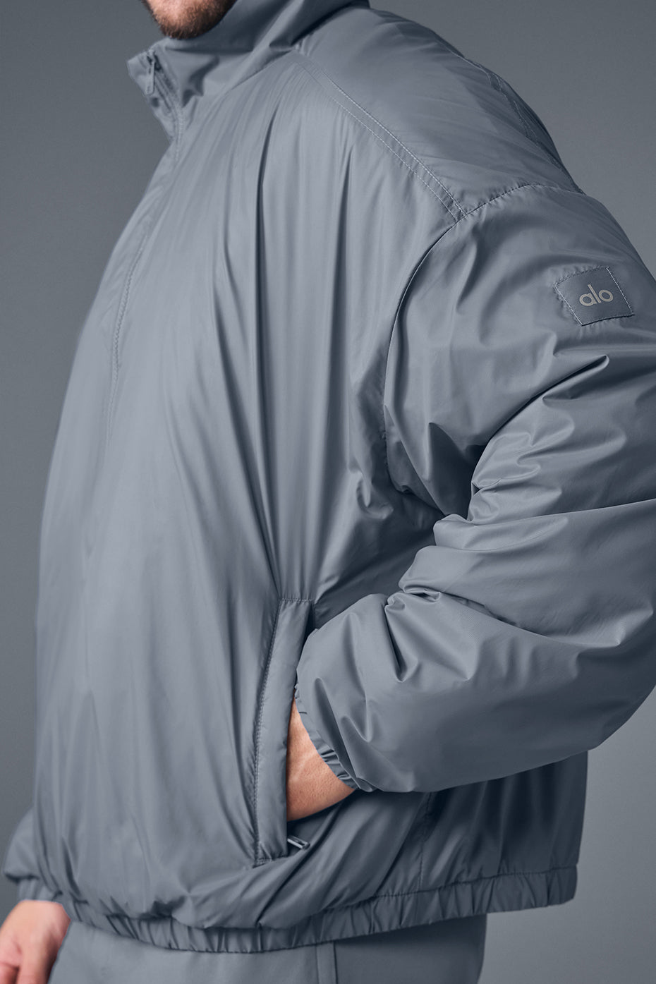 Latitude Light Weight 1/2 Zip Crew Sweatshirt Zip Jacket — Steel Grey
