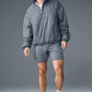Latitude Light Weight 1/2 Zip Crew Sweatshirt Zip Jacket — Steel Grey