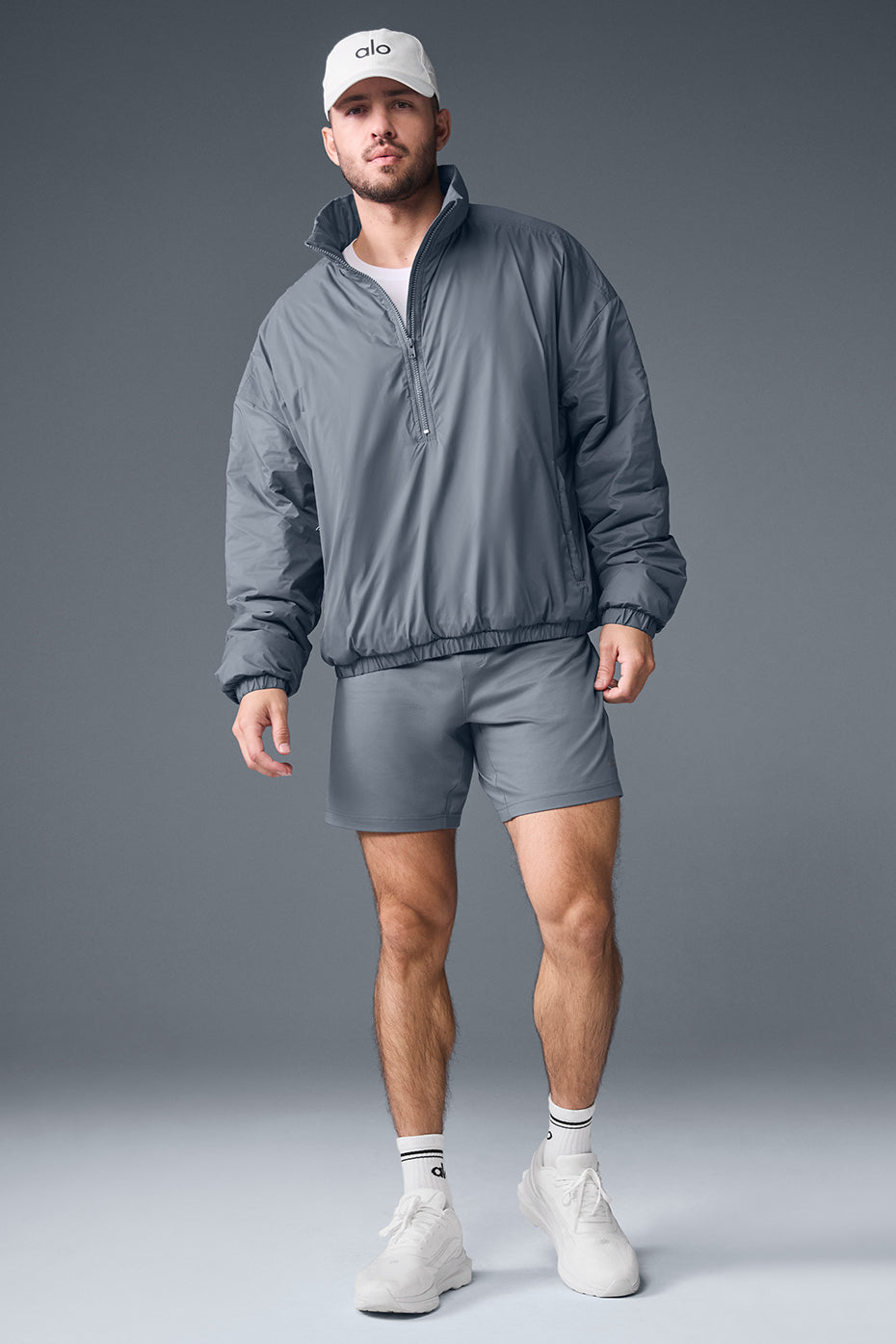 Latitude Light Weight 1/2 Zip Crew Sweatshirt Zip Jacket — Steel Grey