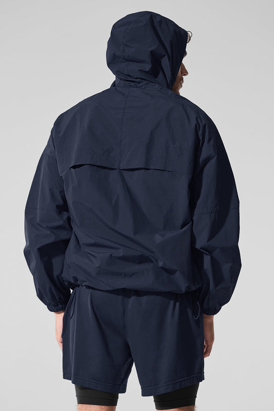 Vantage Nylon Ripstop Track Zip Jacket — Navy