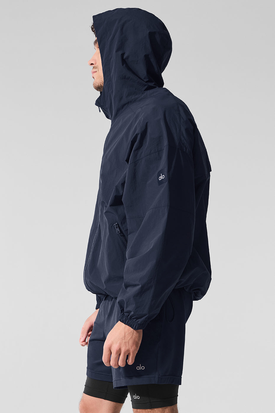 Vantage Nylon Ripstop Track Zip Jacket — Navy