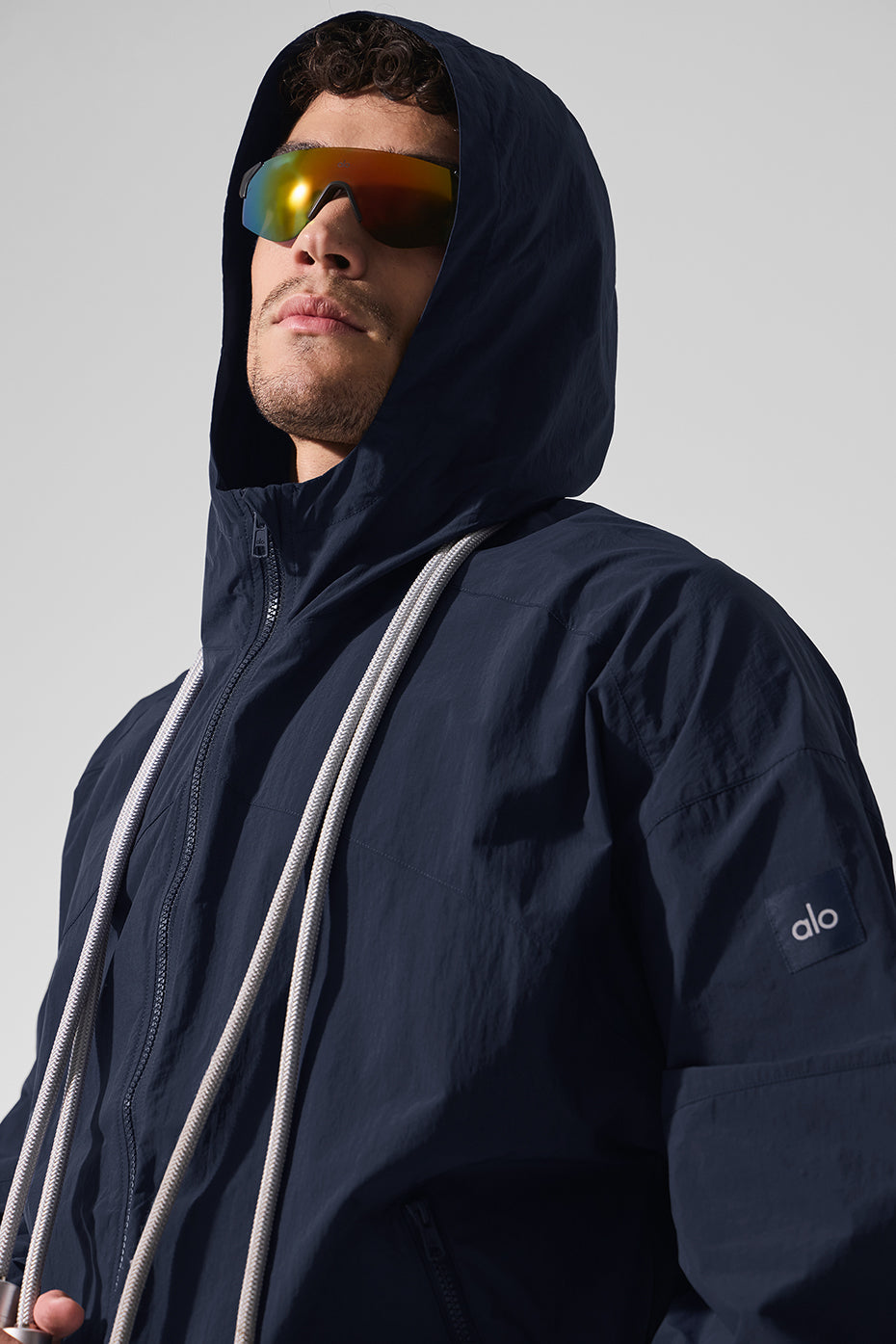 Vantage Nylon Ripstop Track Zip Jacket — Navy