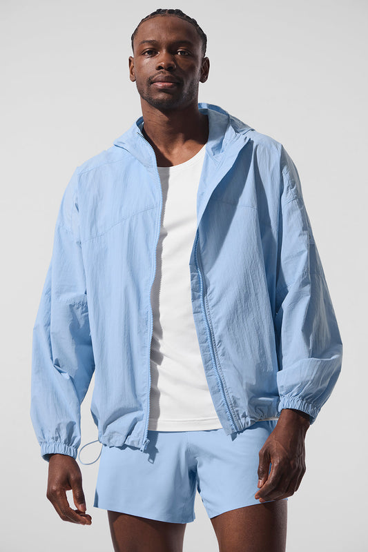 Vantage Nylon Ripstop Track Zip Jacket — Seashell Blue