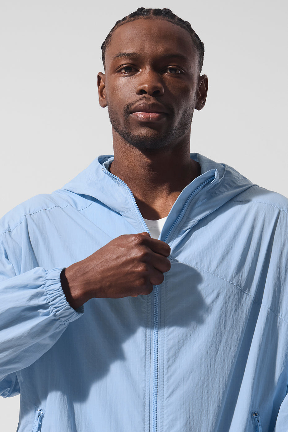 Vantage Nylon Ripstop Track Zip Jacket — Seashell Blue
