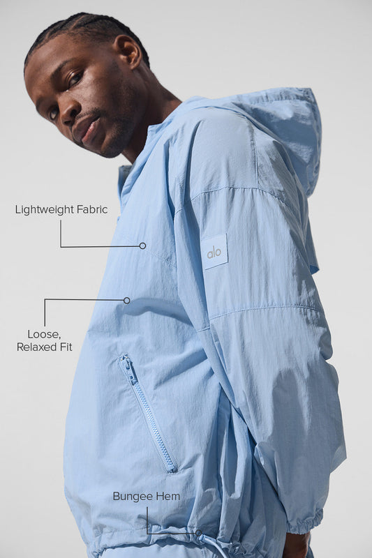 Vantage Nylon Ripstop Track Zip Jacket — Seashell Blue