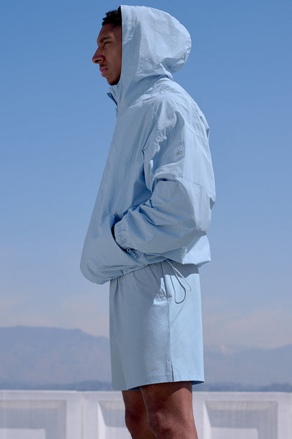 Vantage Nylon Ripstop Track Zip Jacket — Seashell Blue