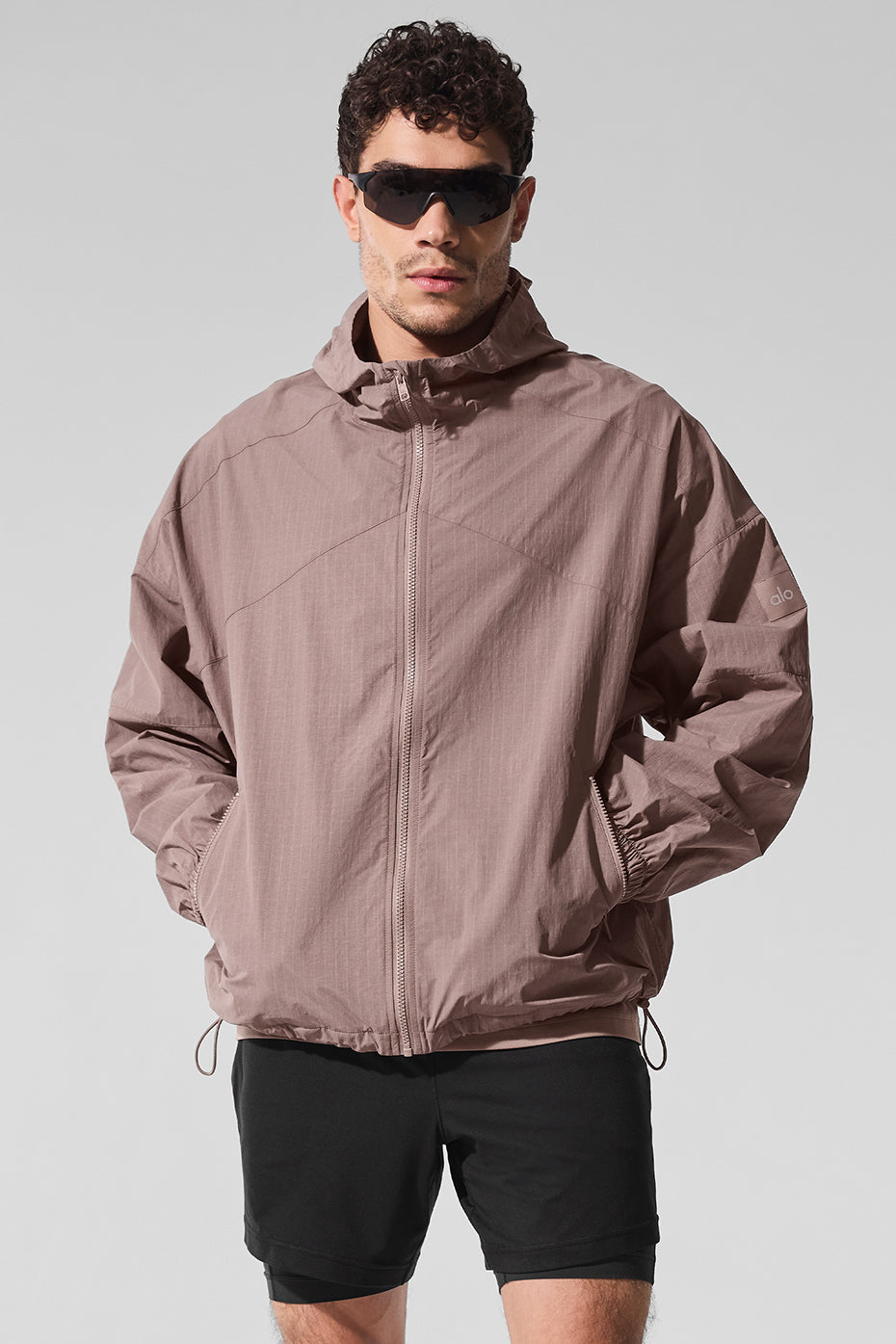 Vantage Nylon Ripstop Track Zip Jacket — Mushroom