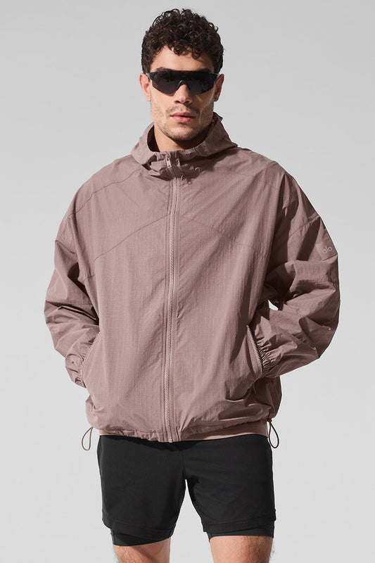 Vantage Nylon Ripstop Track Zip Jacket — Mushroom