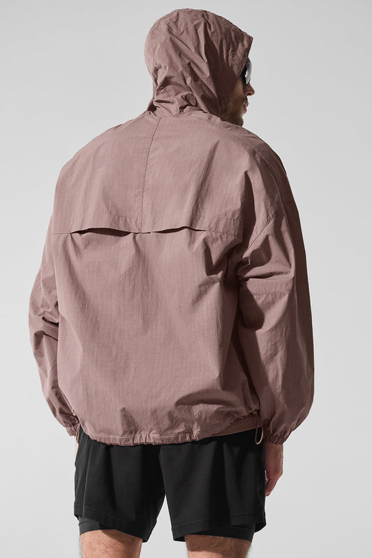 Vantage Nylon Ripstop Track Zip Jacket — Mushroom