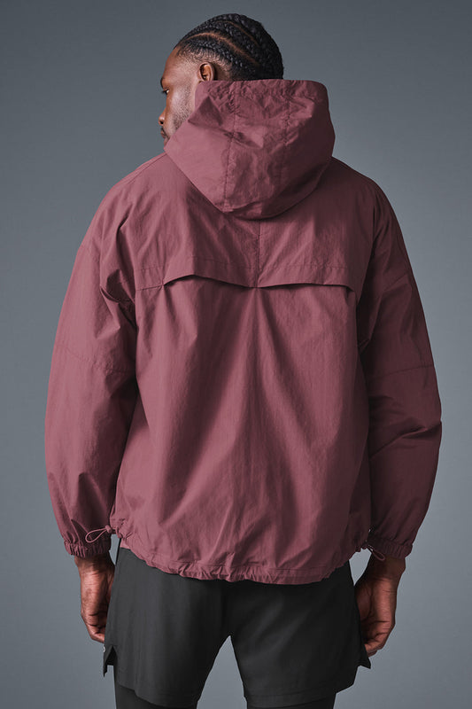 Vantage Nylon Ripstop Track Zip Jacket — Burgundy Truffle