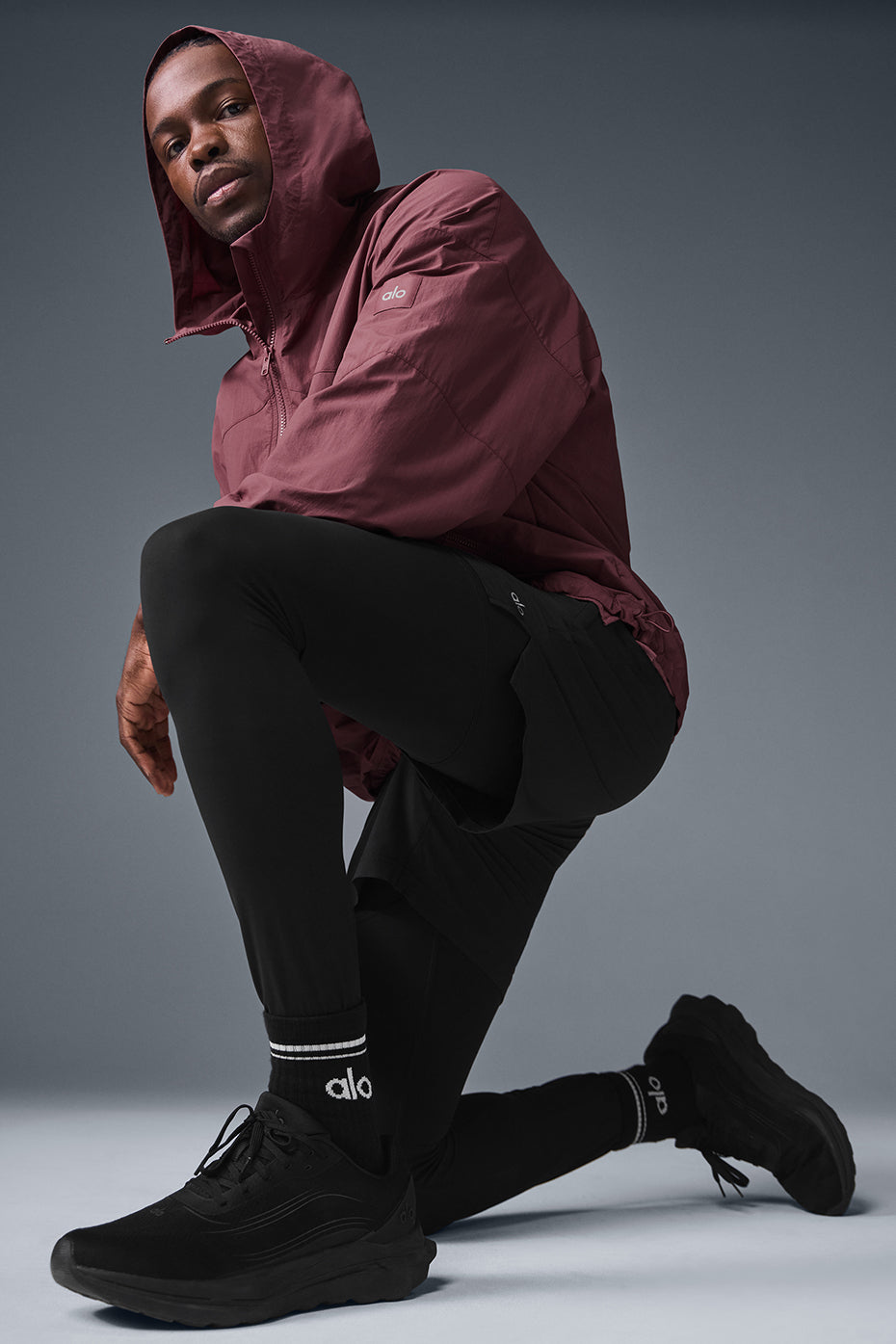 Vantage Nylon Ripstop Track Zip Jacket — Burgundy Truffle
