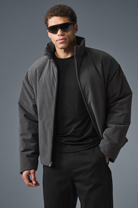 Stretch Woven Notable Zip Jacket — Anthracite