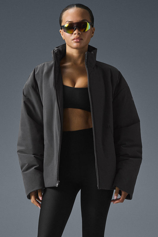 Stretch Woven Notable Zip Jacket — Anthracite