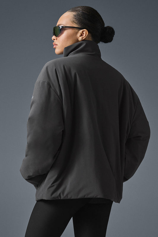 Stretch Woven Notable Zip Jacket — Anthracite
