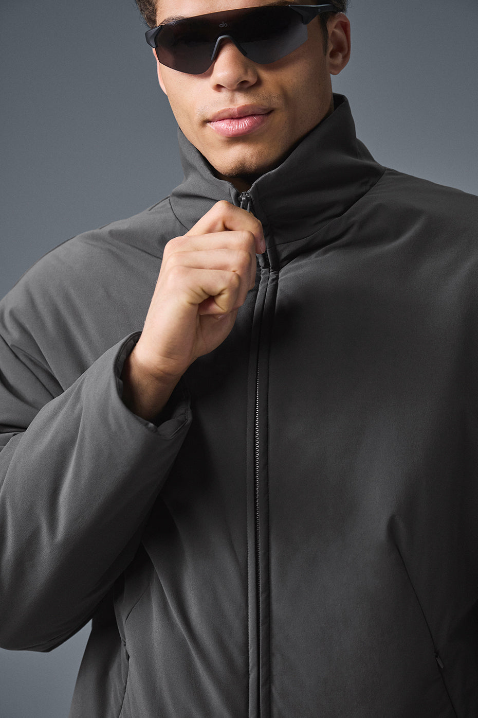 Stretch Woven Notable Zip Jacket — Anthracite