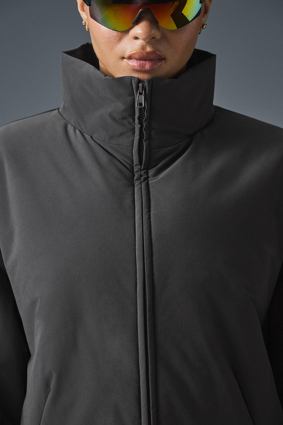 Stretch Woven Notable Zip Jacket — Anthracite
