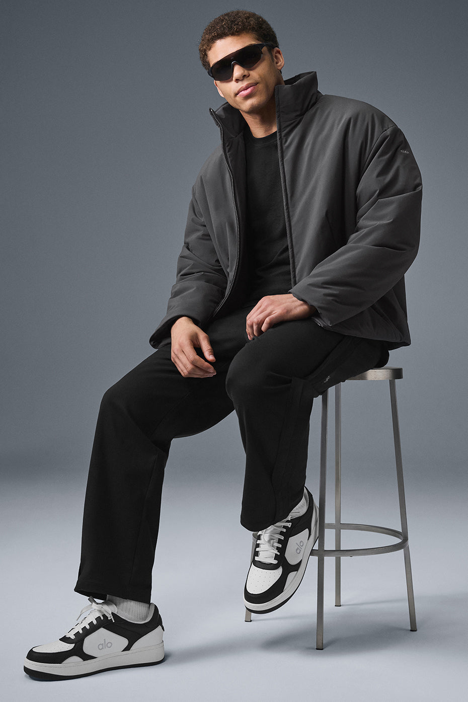 Stretch Woven Notable Zip Jacket — Anthracite