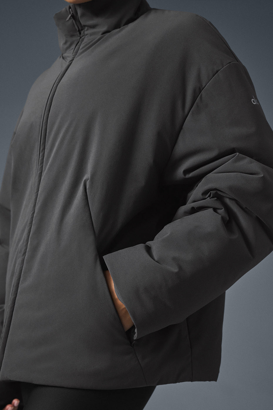 Stretch Woven Notable Zip Jacket — Anthracite