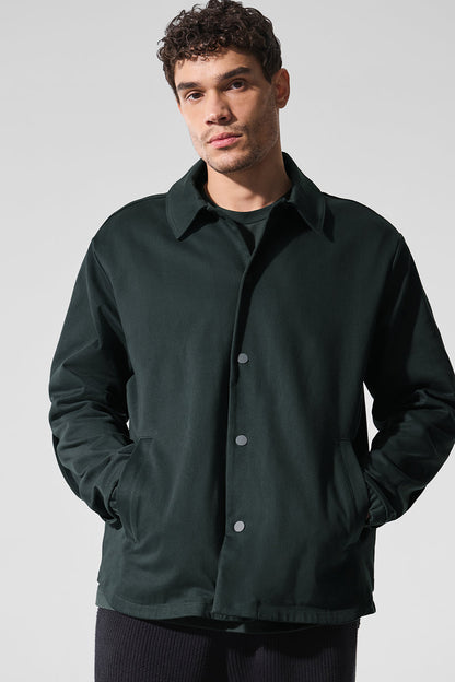 Edition Sueded Zip Jacket — Charcoal Green