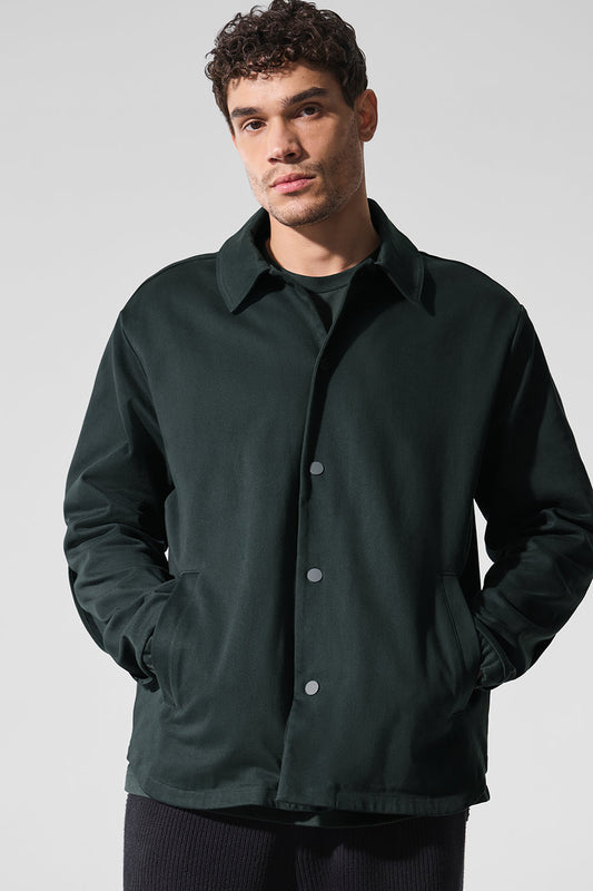 Edition Sueded Zip Jacket — Charcoal Green