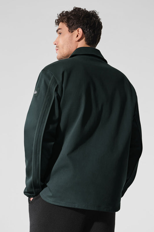 Edition Sueded Zip Jacket — Charcoal Green