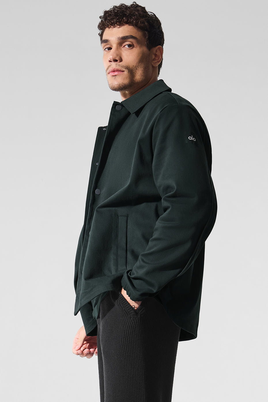 Edition Sueded Zip Jacket — Charcoal Green