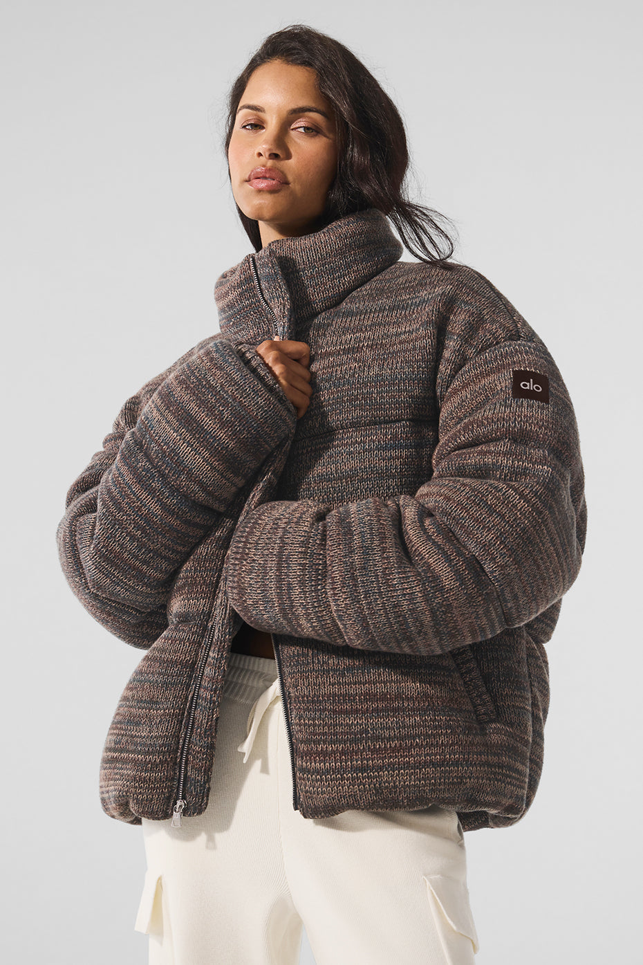 Stage Sweater Puffer — Brown Multi