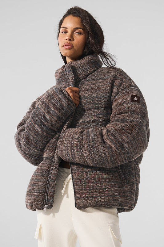 Stage Sweater Puffer — Brown Multi