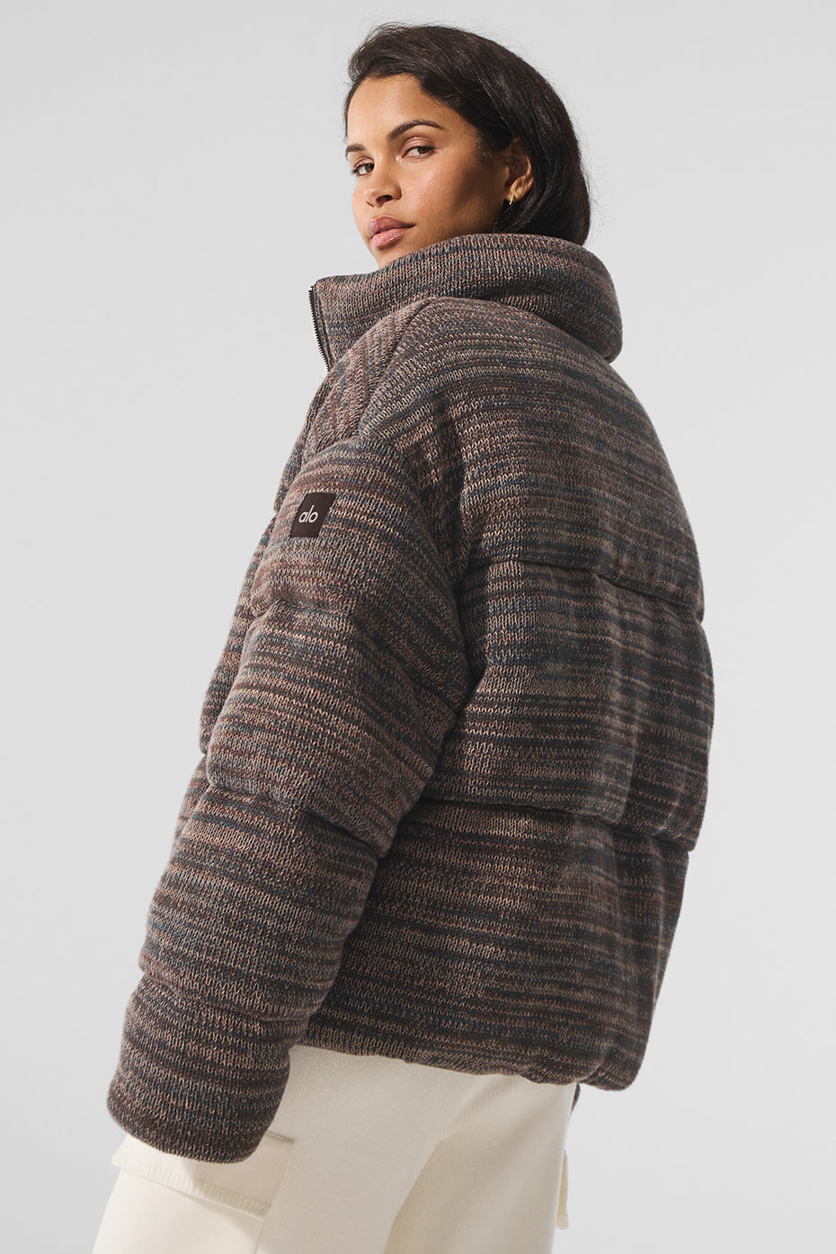 Stage Sweater Puffer — Brown Multi