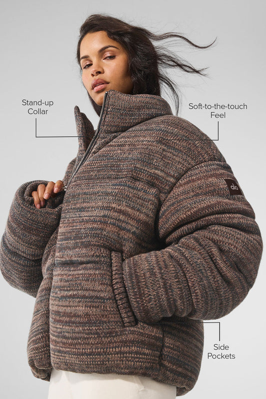 Stage Sweater Puffer — Brown Multi