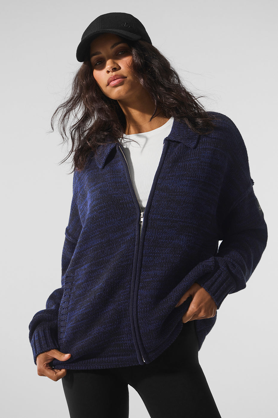 Heritage Full Zip Sweater — Navy Multi