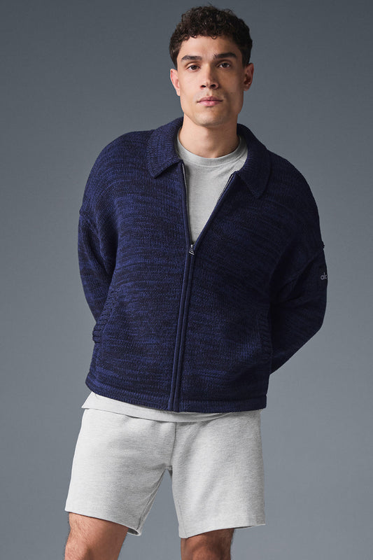 Heritage Full Zip Sweater — Navy Multi
