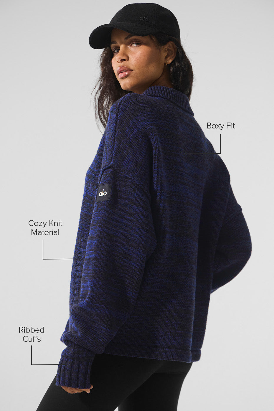 Heritage Full Zip Sweater — Navy Multi