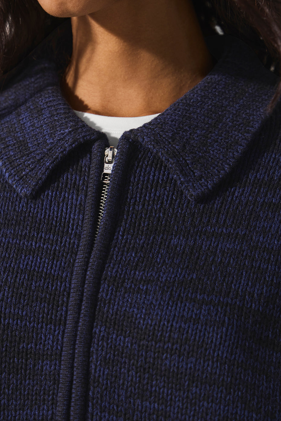 Heritage Full Zip Sweater — Navy Multi