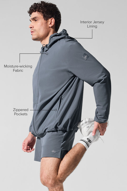 Performance On — The — Go Zip Jacket — Steel Grey