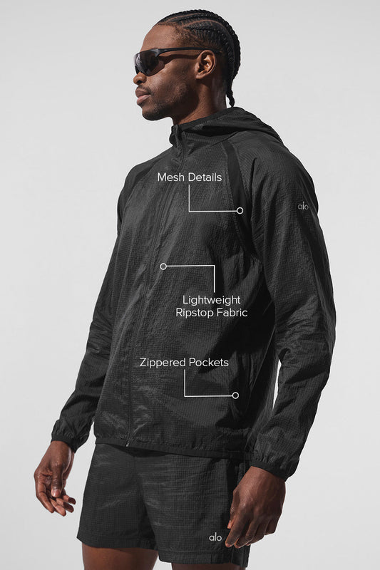 Game Time Ripstop Zip Jacket — Black