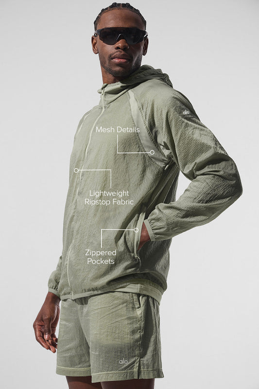 Game Time Ripstop Zip Jacket — Limestone