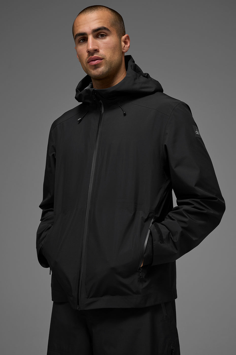 Alpha Shell Zip Jacket — Black