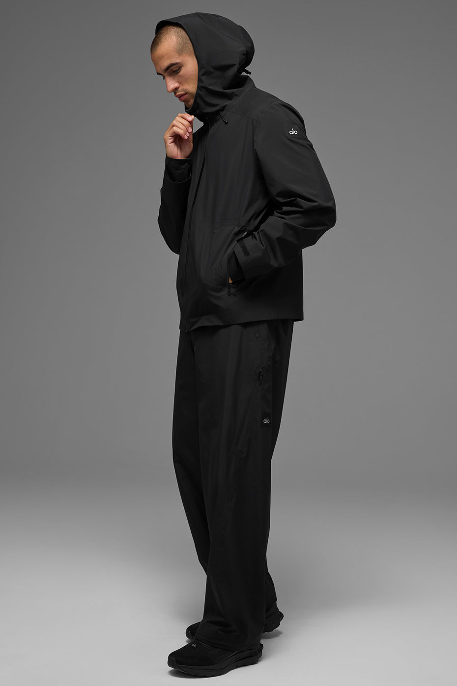 Alpha Shell Zip Jacket — Black