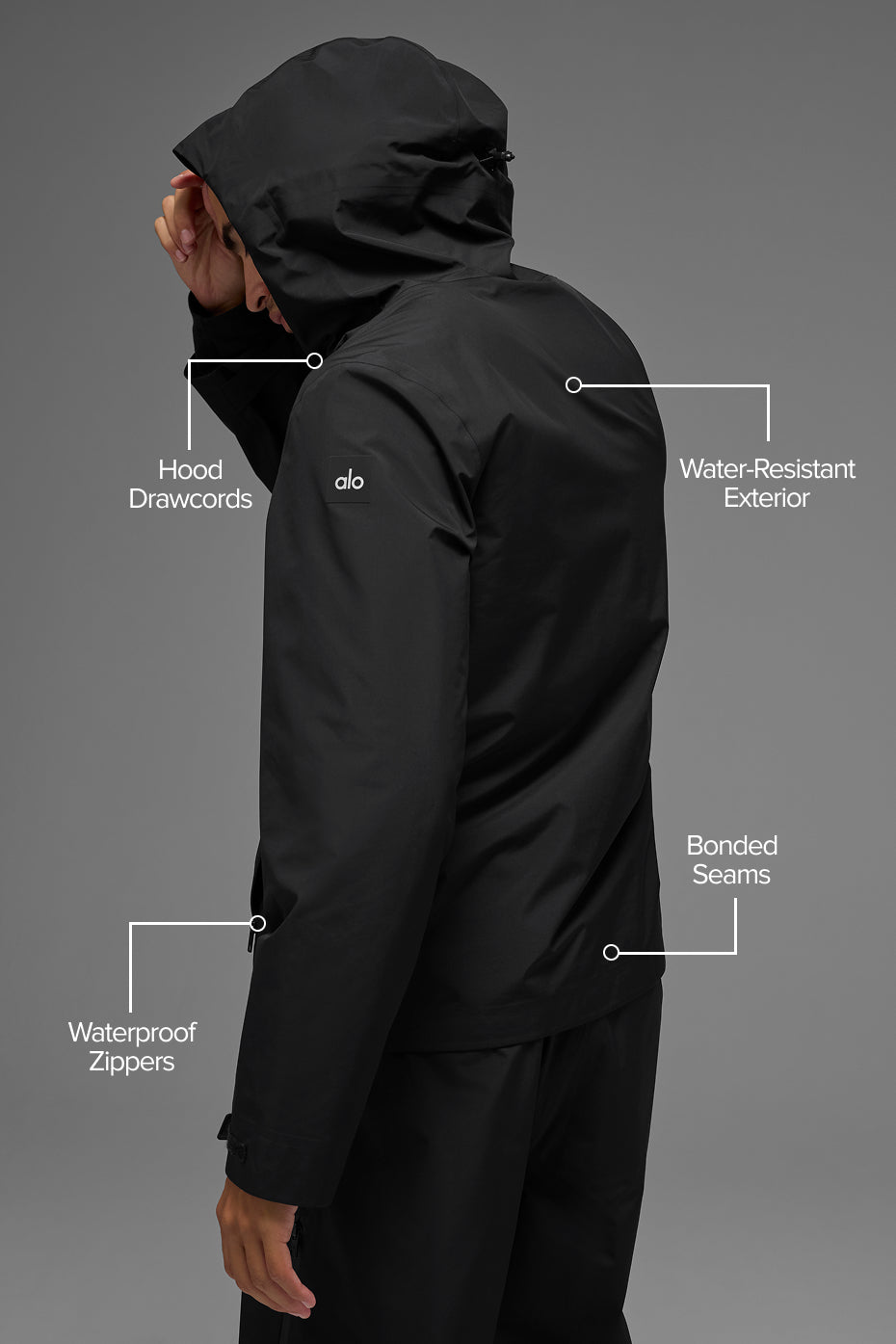 Alpha Shell Zip Jacket — Black