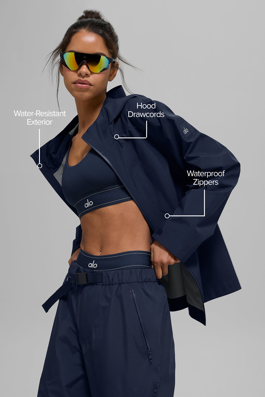 Alpha Shell Zip Jacket — Navy