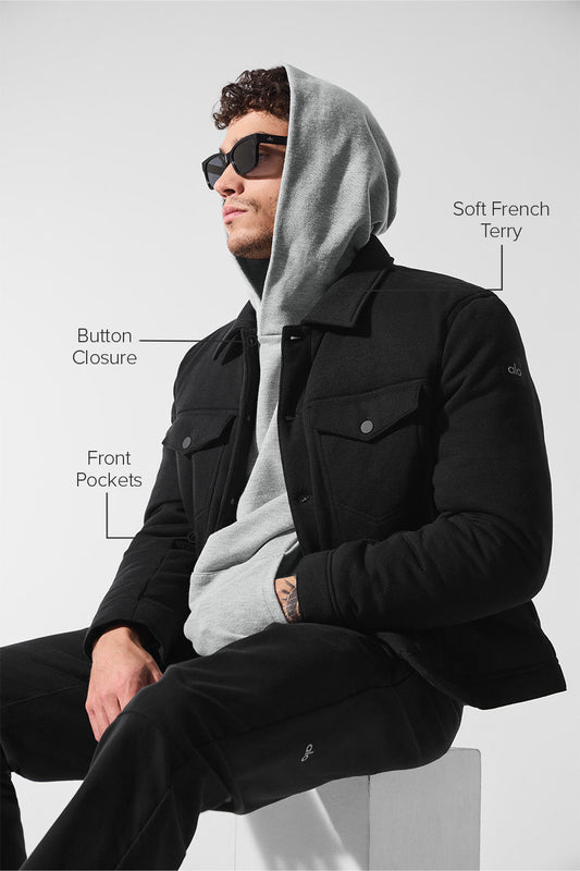 Ease Trucker Zip Jacket — Black