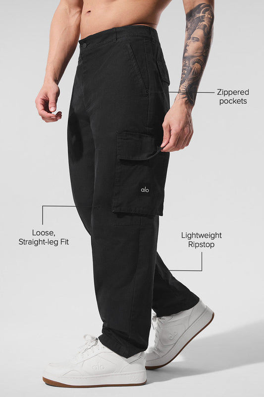 Cargo Ripstop Trouser — Black