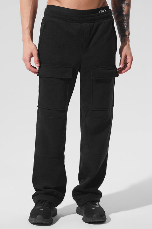 Polar Fleece Ridge Cargo Pants — Black