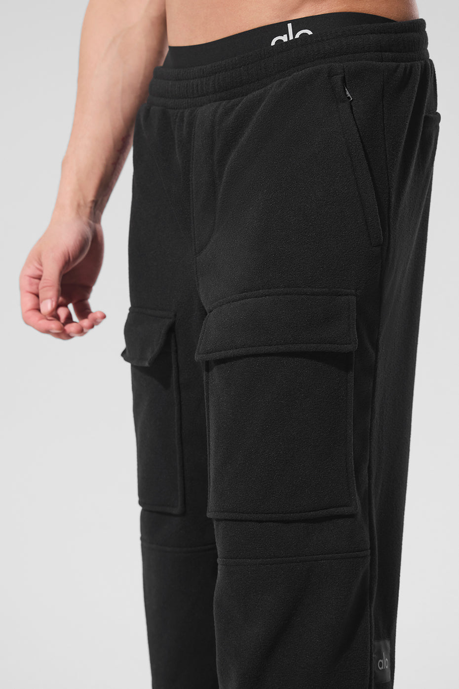 Polar Fleece Ridge Cargo Pants — Black
