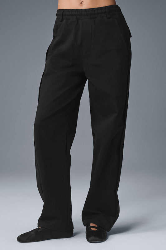 Edition Sueded Straight Leg Pant — Black