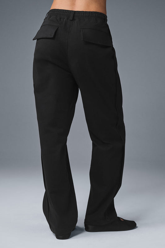 Edition Sueded Straight Leg Pant — Black