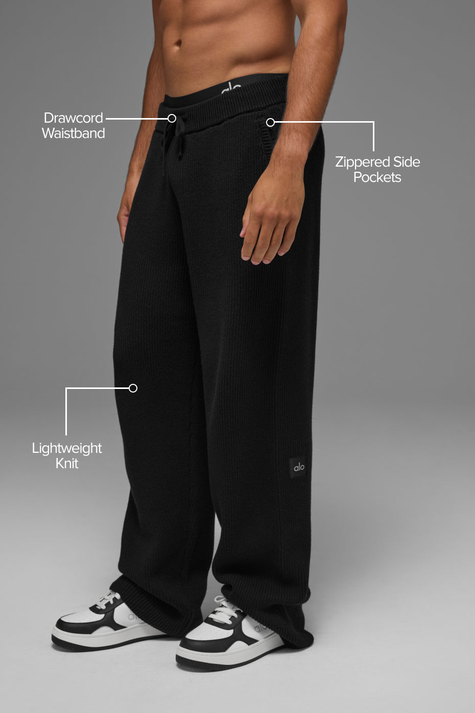 Domain Rib Knit Joggers — Black