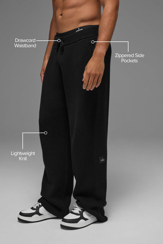 Domain Rib Knit Joggers — Black