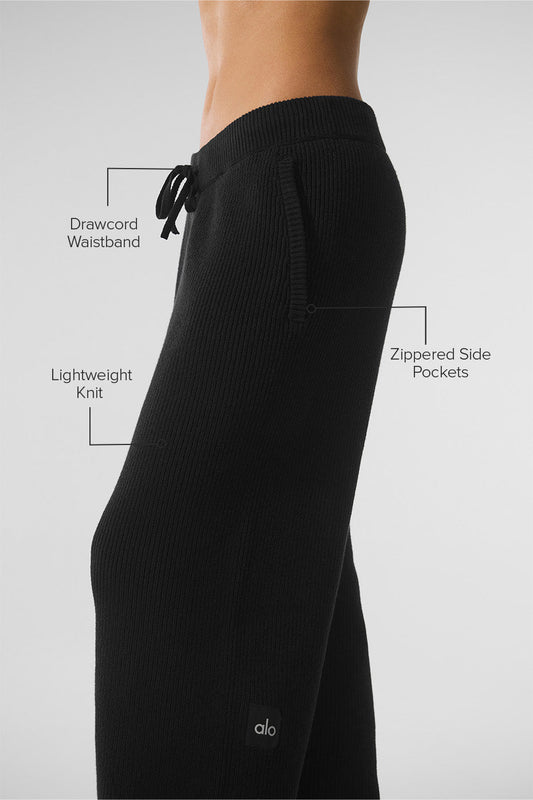Domain Rib Knit Joggers — Black